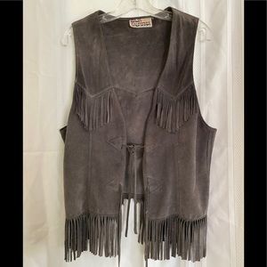 Baja California Suede Leather Fringe Vest